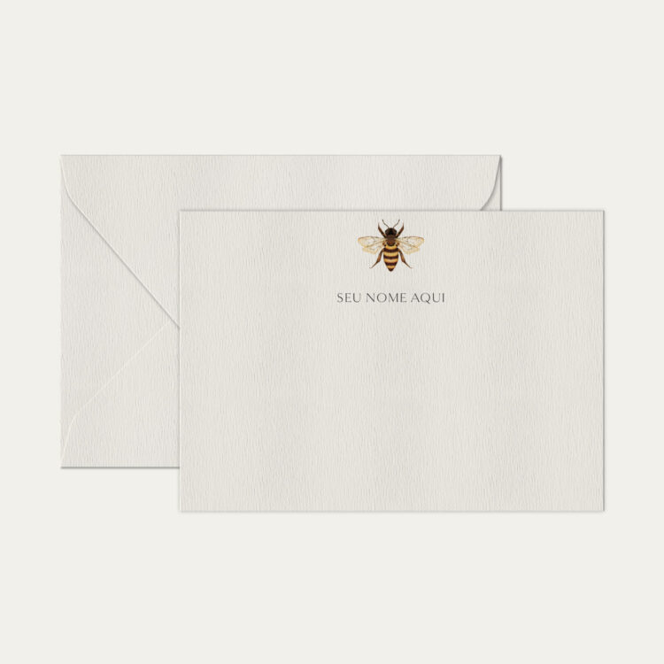 Papel de carta personalizado com ilustração de abelhae envelope branco de alta qualidade