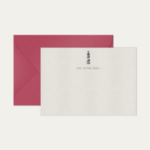 Papel de carta personalizado com ilustração de farole envelope pink