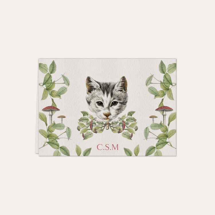 Papel de carta personalizado com desenho de gato