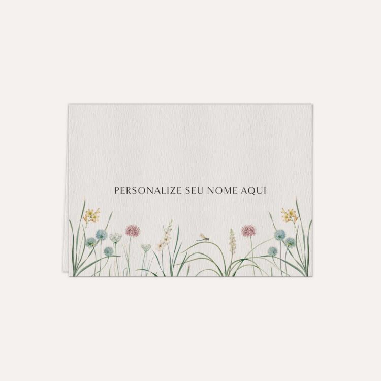 Papel de carta personalizado com desenho de flores