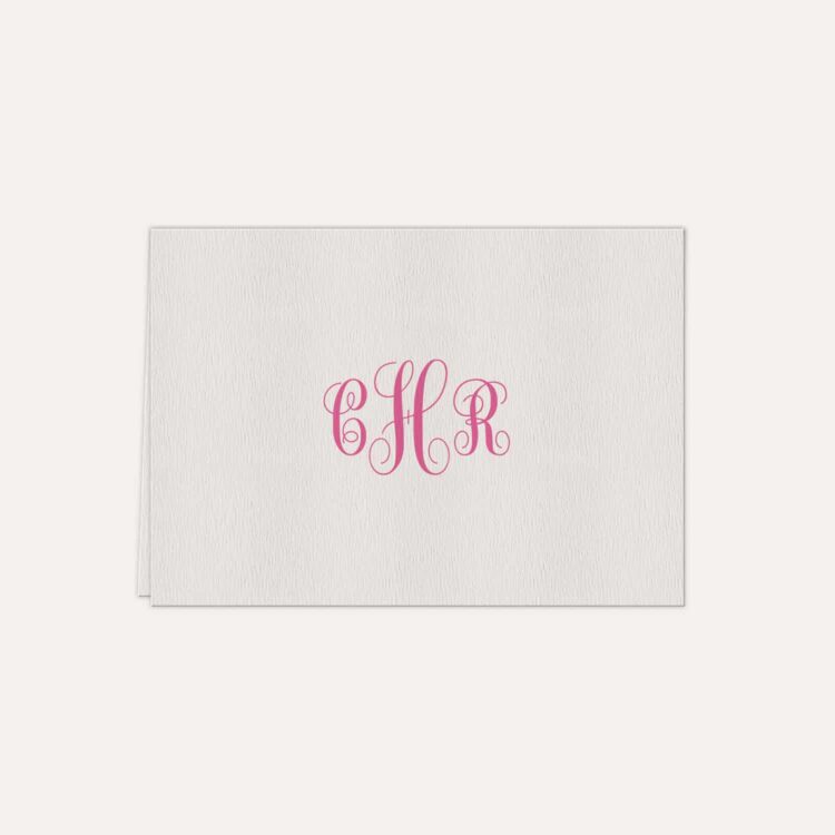 Papel de carta personalizado com monograma em rosa pink