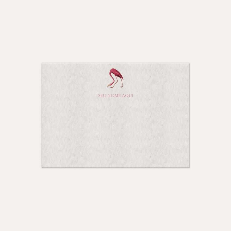 Papel de carta personalizado com desenho de flamingo