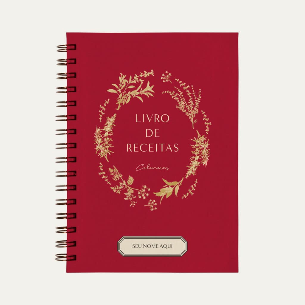 Capa do caderno de receitas personalizado cor Vermelho