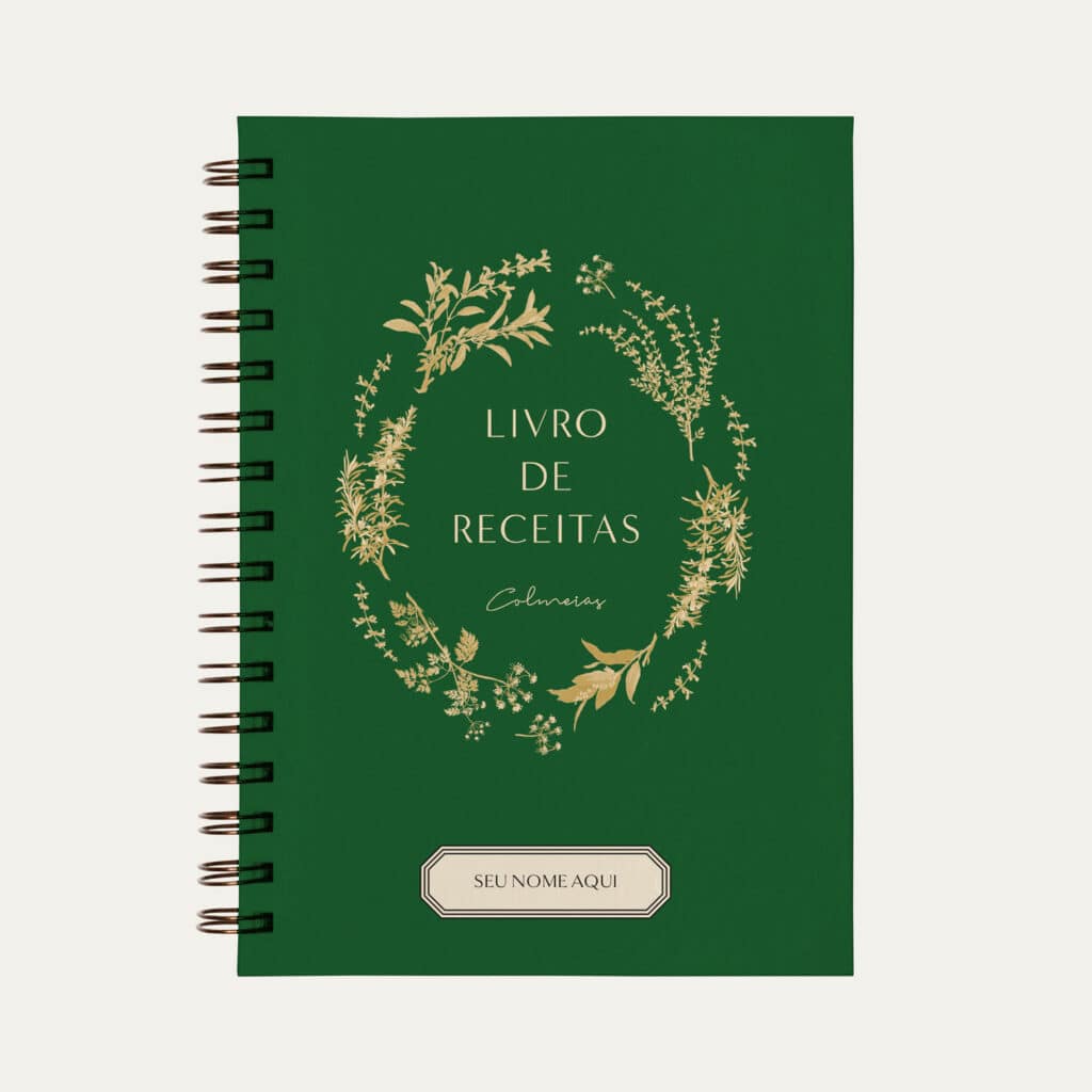 Capa do caderno de receitas personalizado cor Verde Escuro