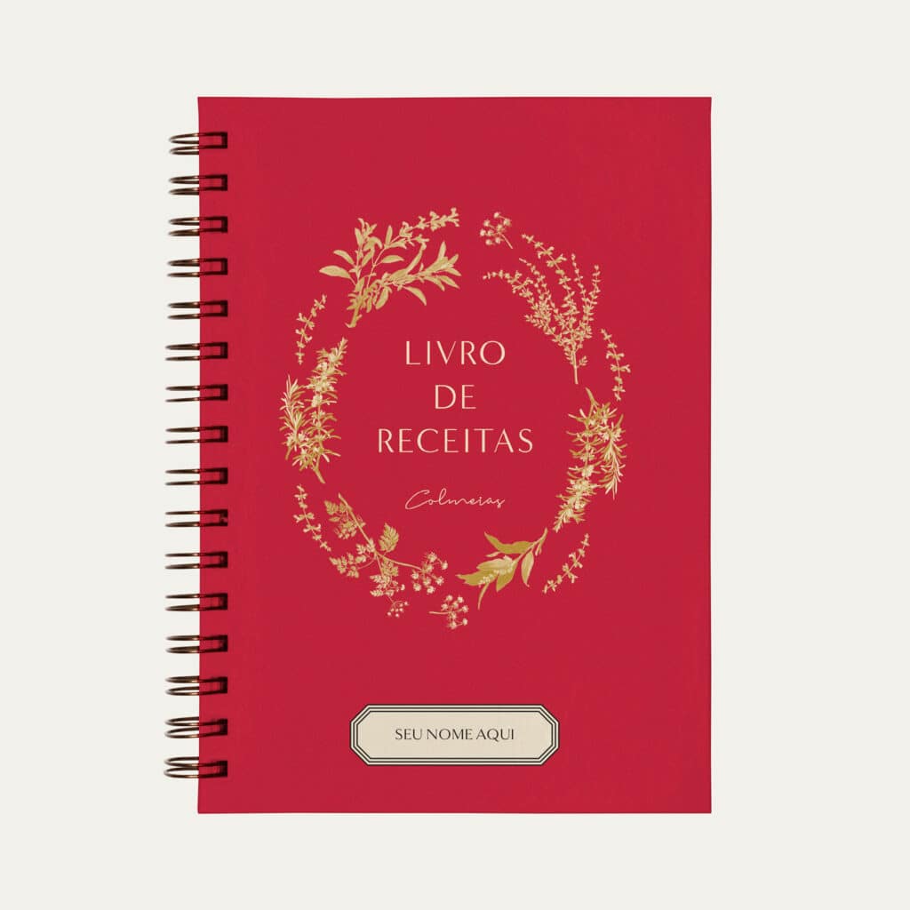 Capa do caderno de receitas personalizado cor Vermelho