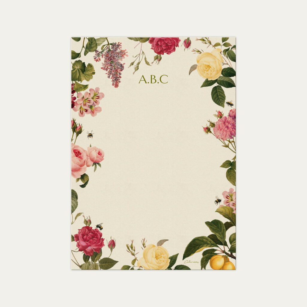 Bloco de notas personalizado, com estampa floral