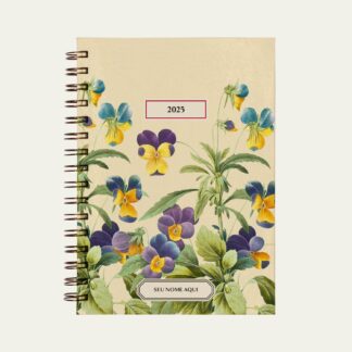 : Capa do planner personalizado Colmeias Design com estampa botânica