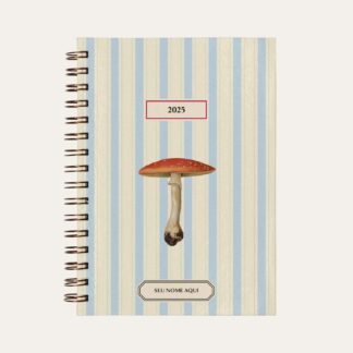 Capa do planner personalizado Colmeias Design com estampa cogumelo