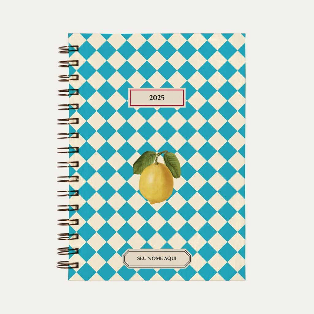 Capa do planner personalizado Colmeias Design com estampa limão siciliano