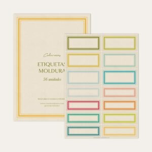 Etiquetas Adesivas com ilustração de moldura retangular clássica Colmeias Design