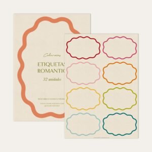 Etiquetas Adesivas com ilustração de moldura romântica Colmeias Design
