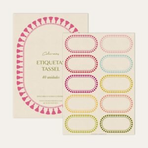 Etiquetas Adesivas com ilustração de moldura oval de tassel Colmeias Design