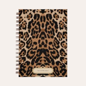 Capa do caderno espiral Leopardo com personalização Colmeias